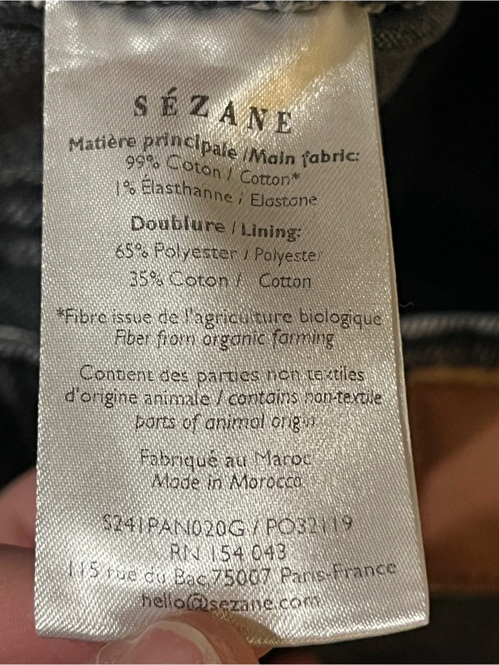 Sezane womens jeans slim parfait straight leg middle gray eu 36 or 4 high rise